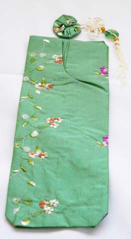 Wine Bottle Silk Bag - Jade